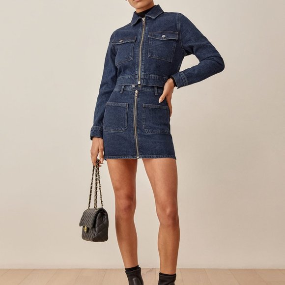 NWT Reformation Denim Skirt - Picture 1 of 5